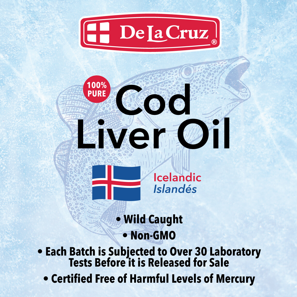 9 BOTTLES of De La Cruz Pure Icelandic Cod Liver Oil 4 FL. OZ. Exp. 11 /2026