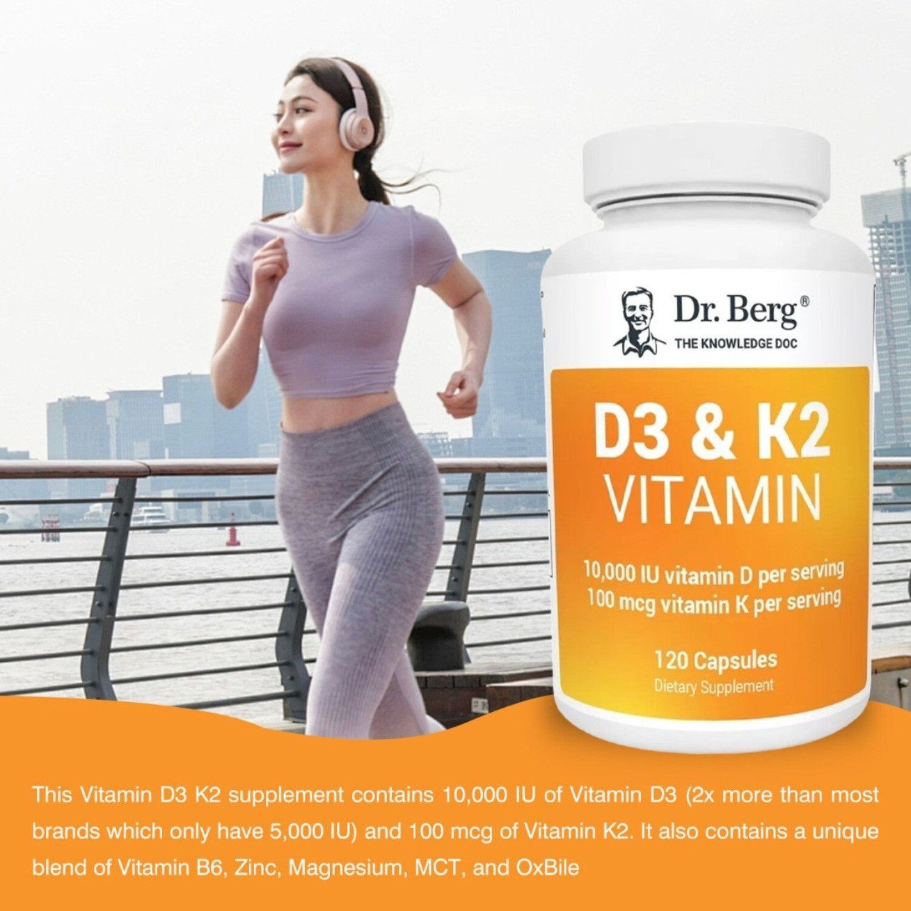 Dr. Berg Vitamin Bone K2 MCT Oil Magnesium Zinc D3 Health Muscle Support sealed