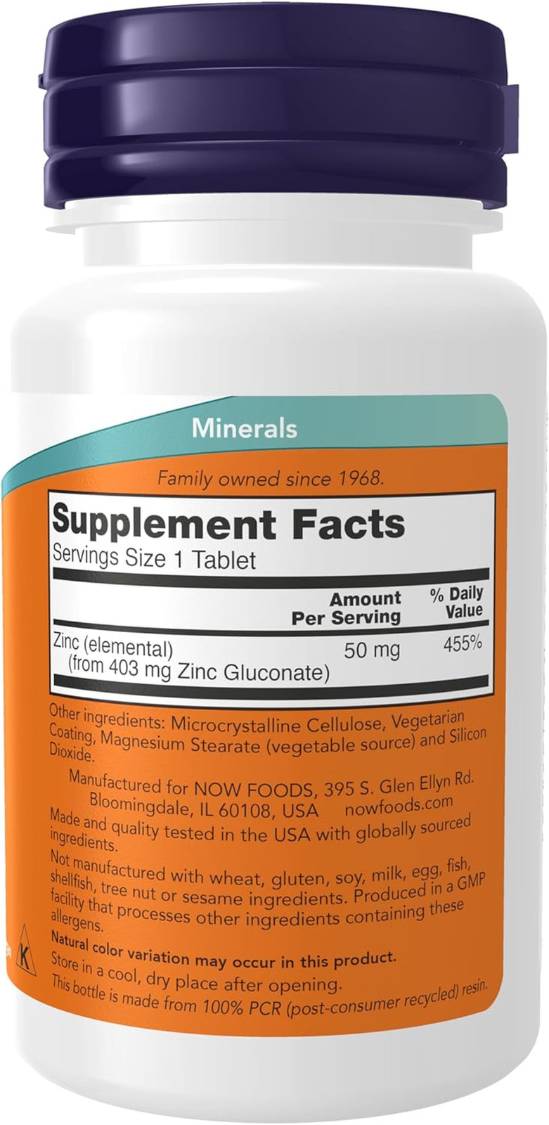Supplements, Zinc (Zinc Gluconate) 50 Mg, Supports Enzyme Functions*, Immune Sup