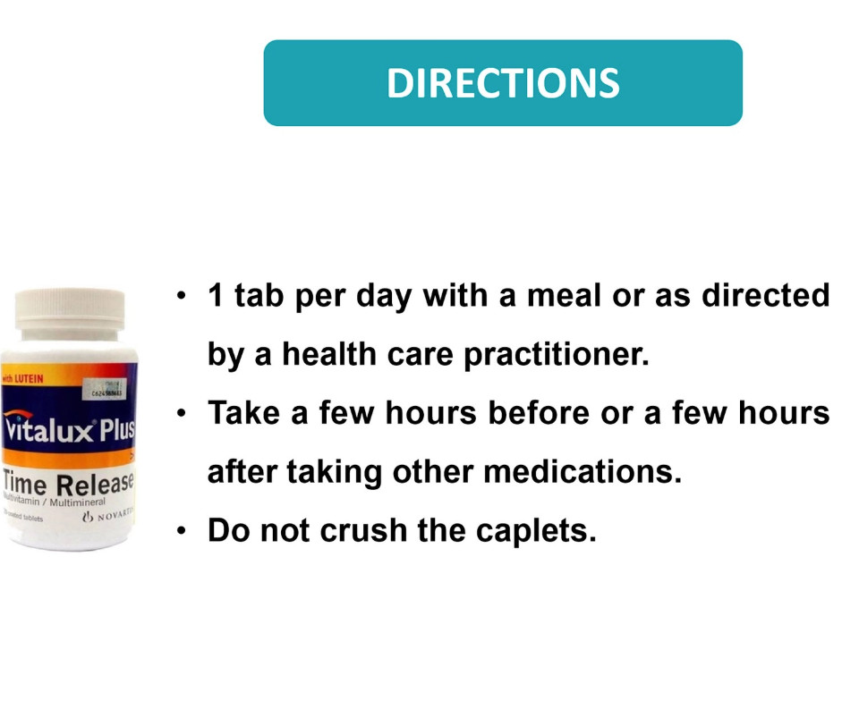 NEW! VITALUX Plus Time Release Multivitamin & Multimineral 30’s