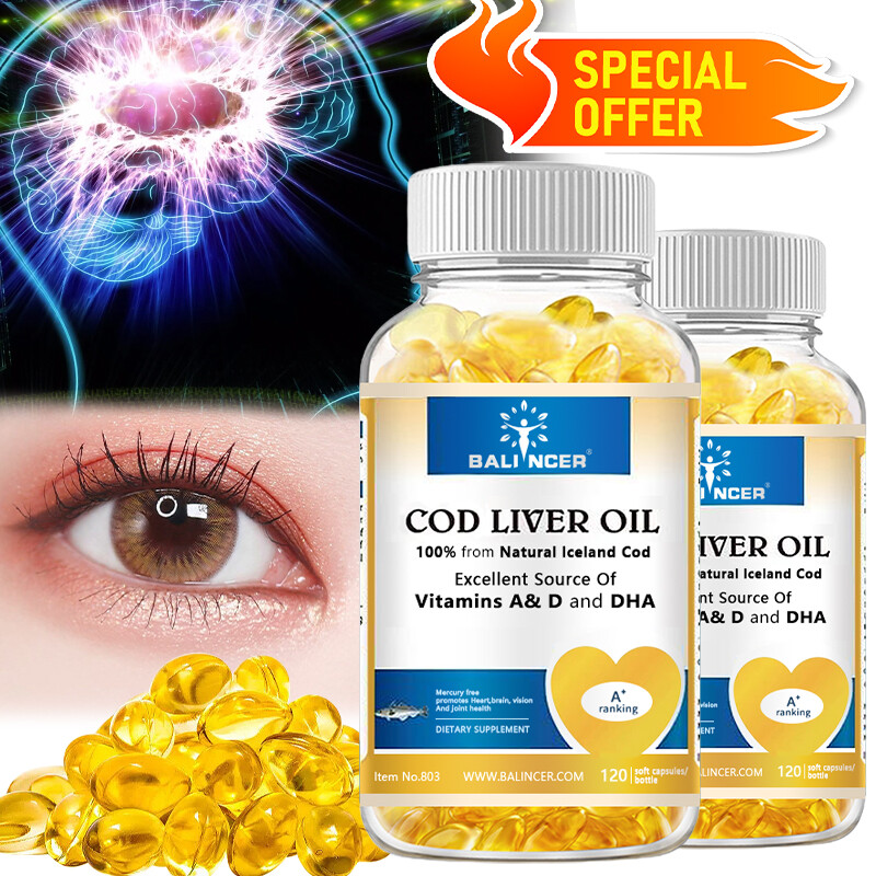 Highly concentrated cod liver oil 1200 mg – Containing Vitamin A (120 capsules)