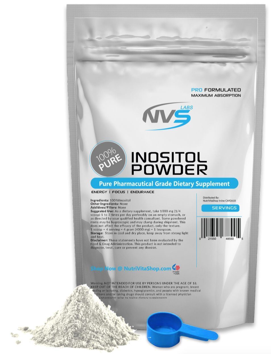 3.5 oz (100g) NVS 100% PURE INOSITOL POWDER