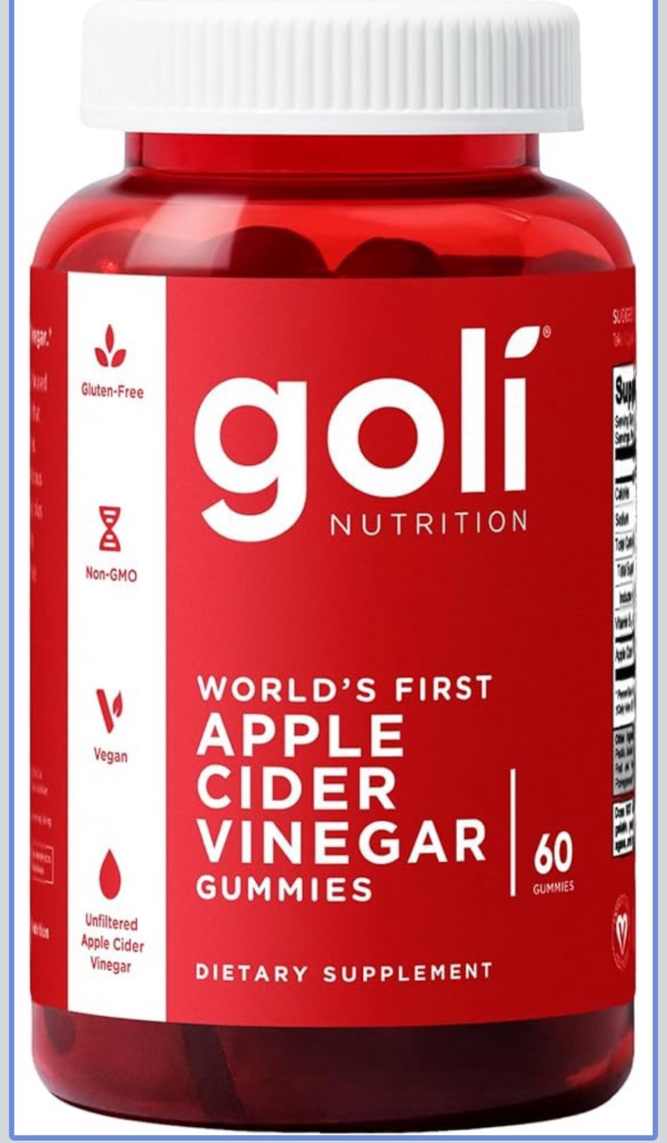 Goli Apple Cider Vinegar Gummies 60 Count ACV Vitamin B12 New Exp 12/2027