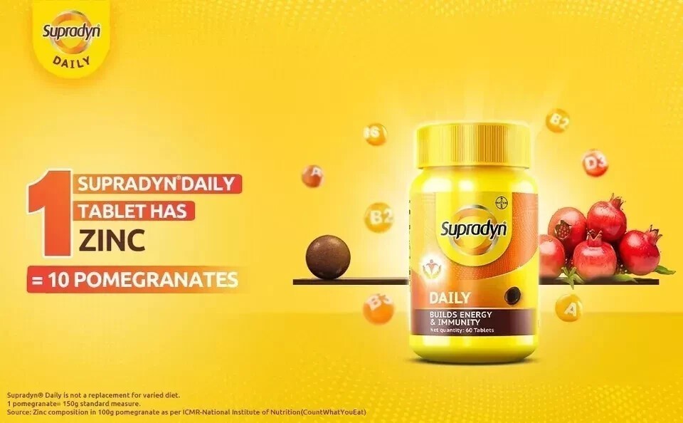 Supradyn Multivitamins Tablets For Daily Use Pack of 120 tablets free Shipping