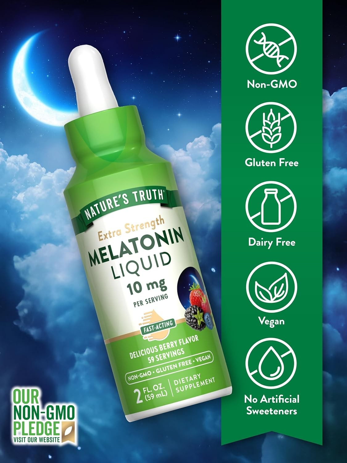 Nature’s Truth Melatonin Liquid | 10 mg | 2 Fl oz Maximum Strength for…