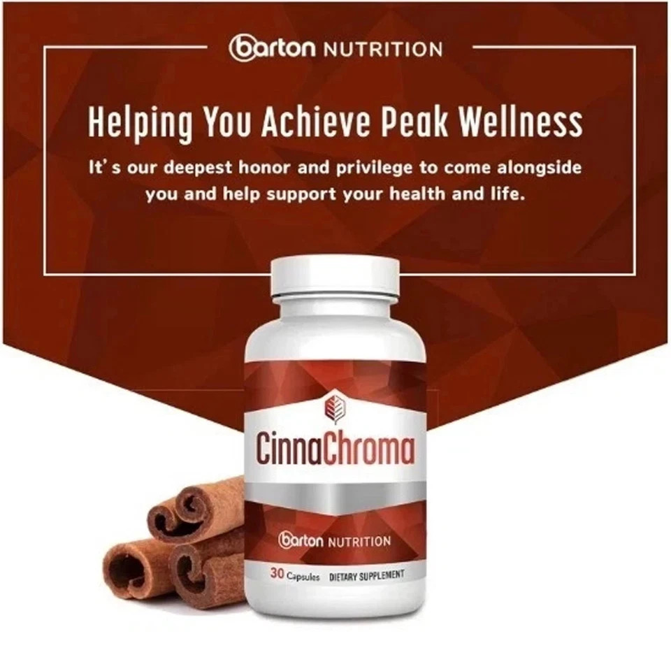 3 Pack Barton Nutrition CinnaChroma Advanced Blood Sugar Support 30 Caps