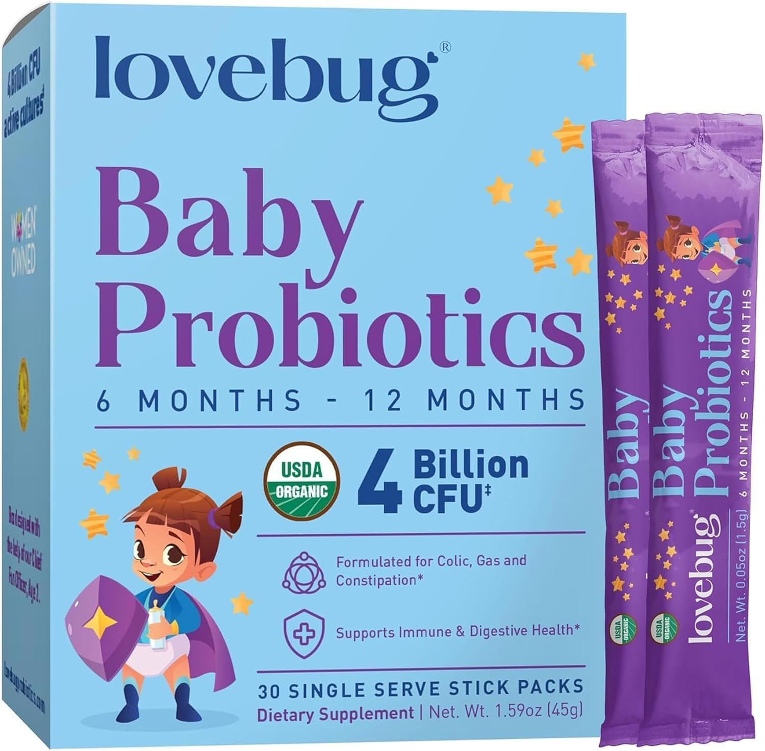 Probiotics for Babies – Organic Baby Probiotics 6-12 Months for Baby Immune Supp