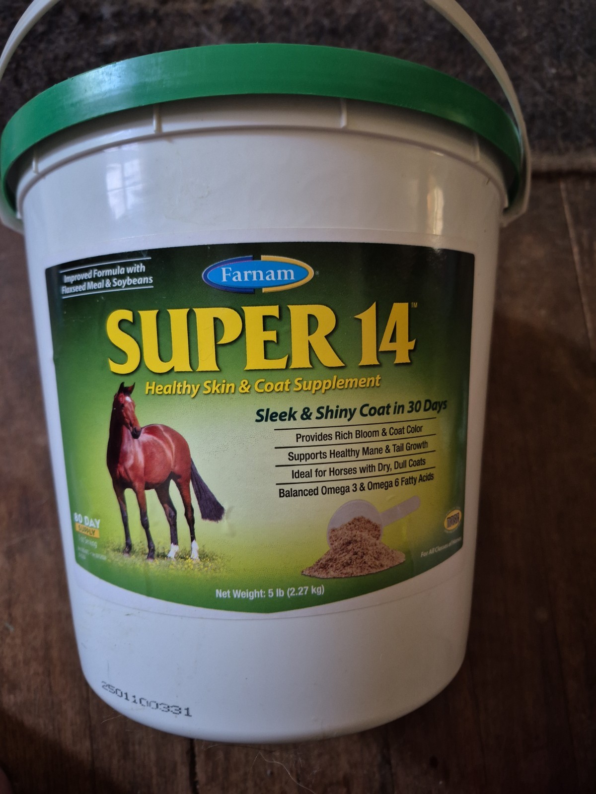 Super 14 Healthy Skin Coat Supplement for Horses, Keeps Coats Shiny 5 Lb 80 Day