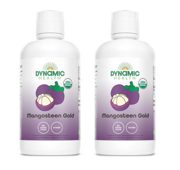 Dynamic Health Mangosteen Gold Liquid Organic 32 ounces (2 PACK)