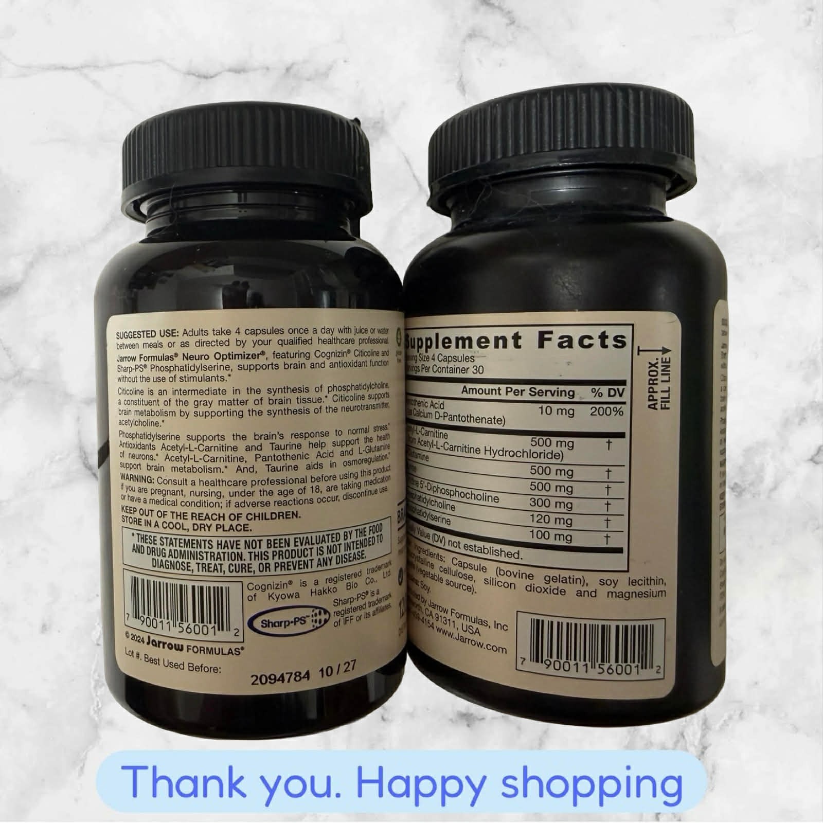 FOR 2 Jarrow Formulas Neuro Optimizer 120 Capsules Each EXP11/2026 NEW SHIPPING