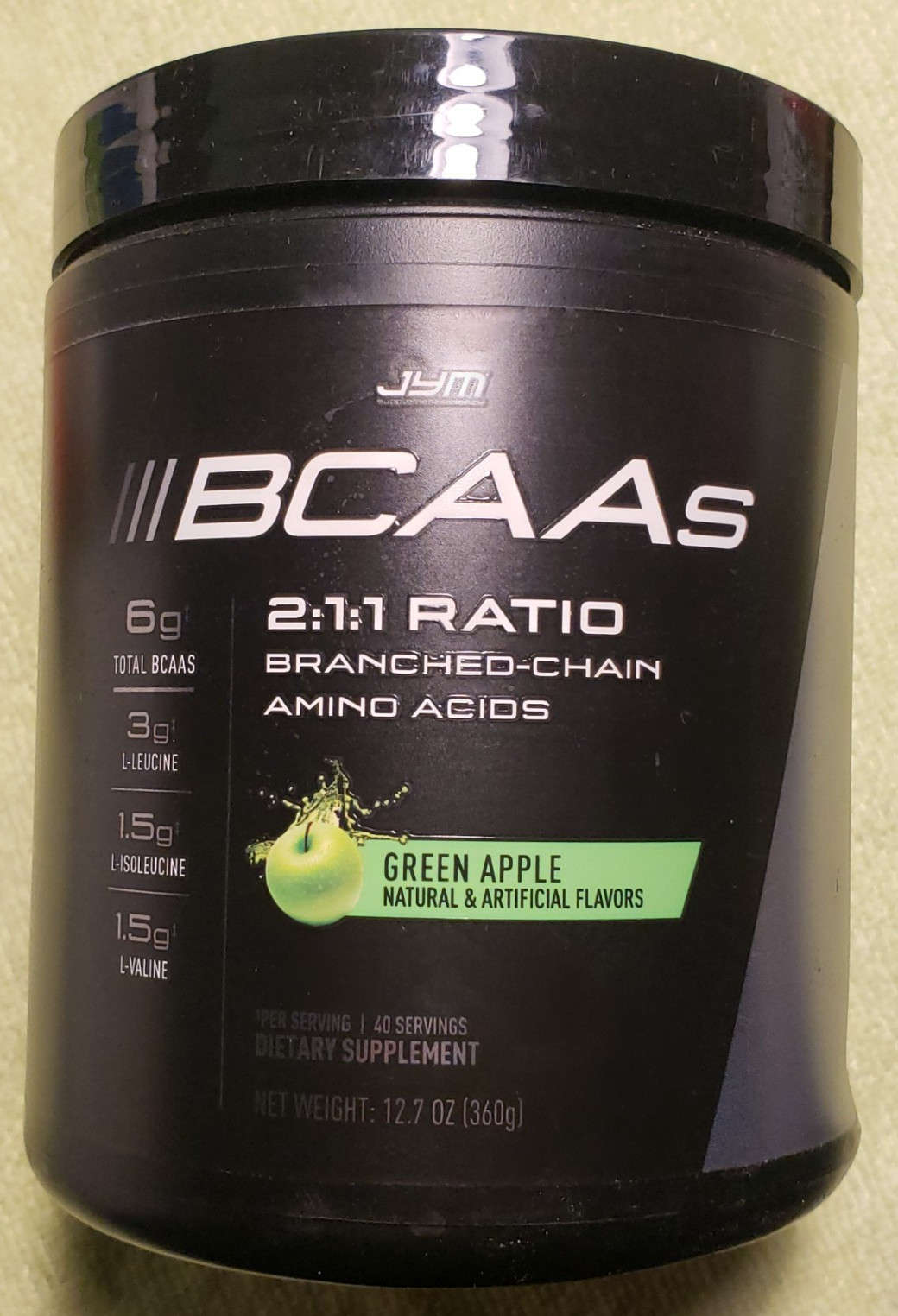 JYM – BCAAs – 2:1:1 Ratio Branched Chain Amino Acids – Green Apple – Best 6/2026