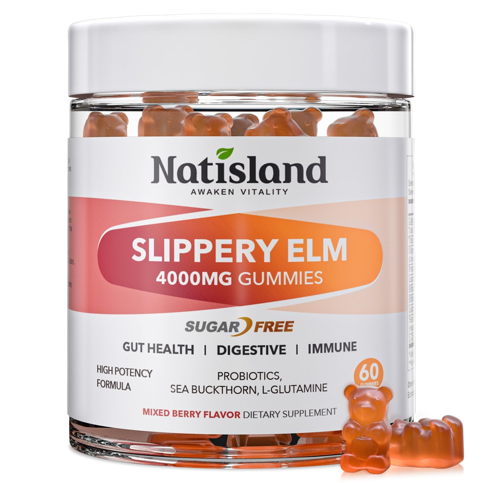 Slippery Elm for Women Gummies, Organic 1 Count (Pack of 60)