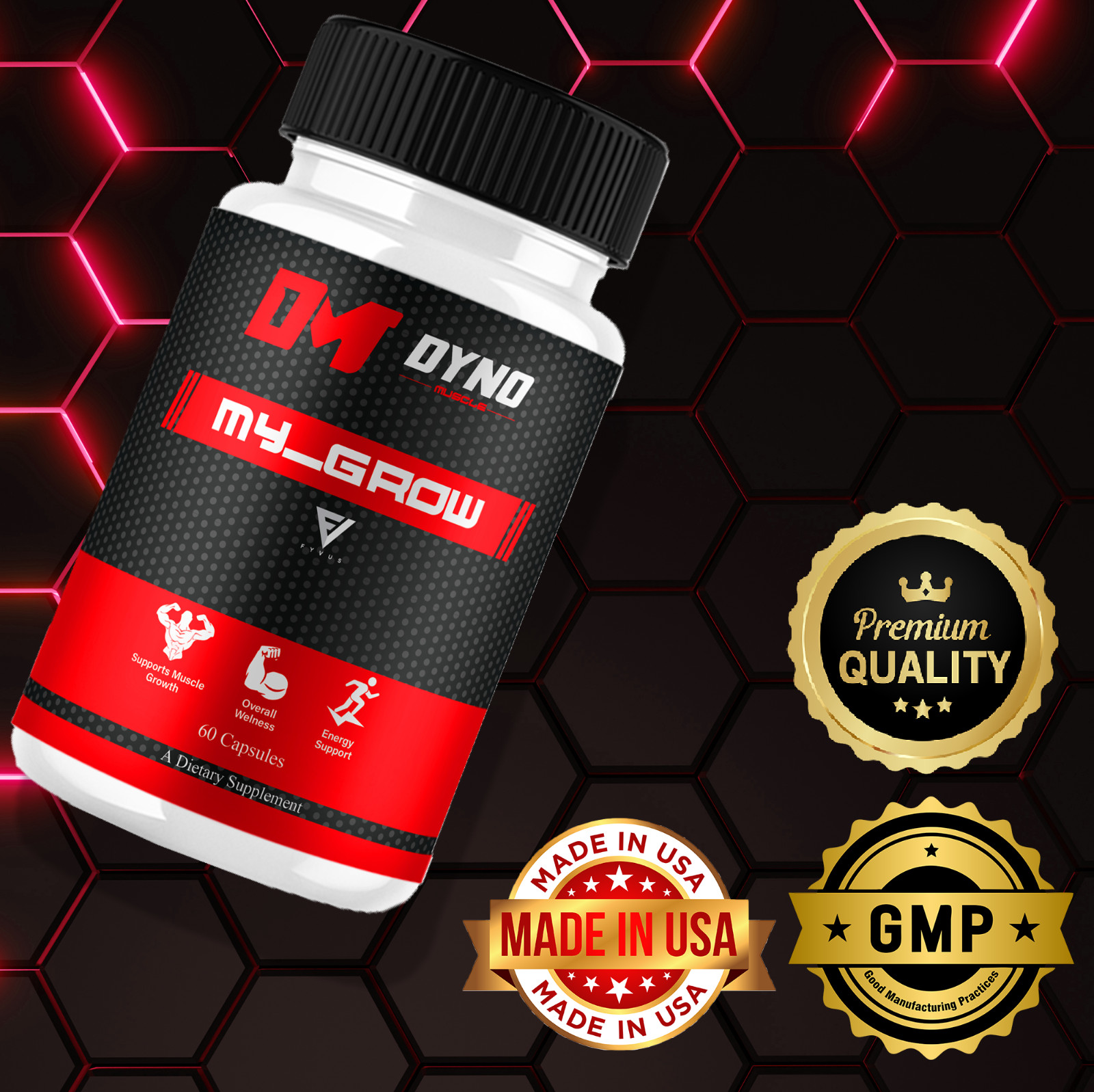 (2 Pack) Dyno My-Grow Muscle Support Dyno My-Grow Supplement (120 Capsules)
