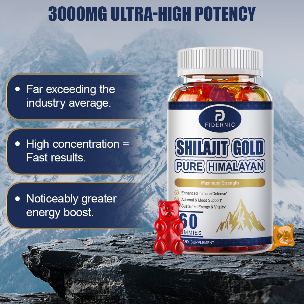 Pure Himalayan Shilajit Gold Gummies 60 Count Max Strength