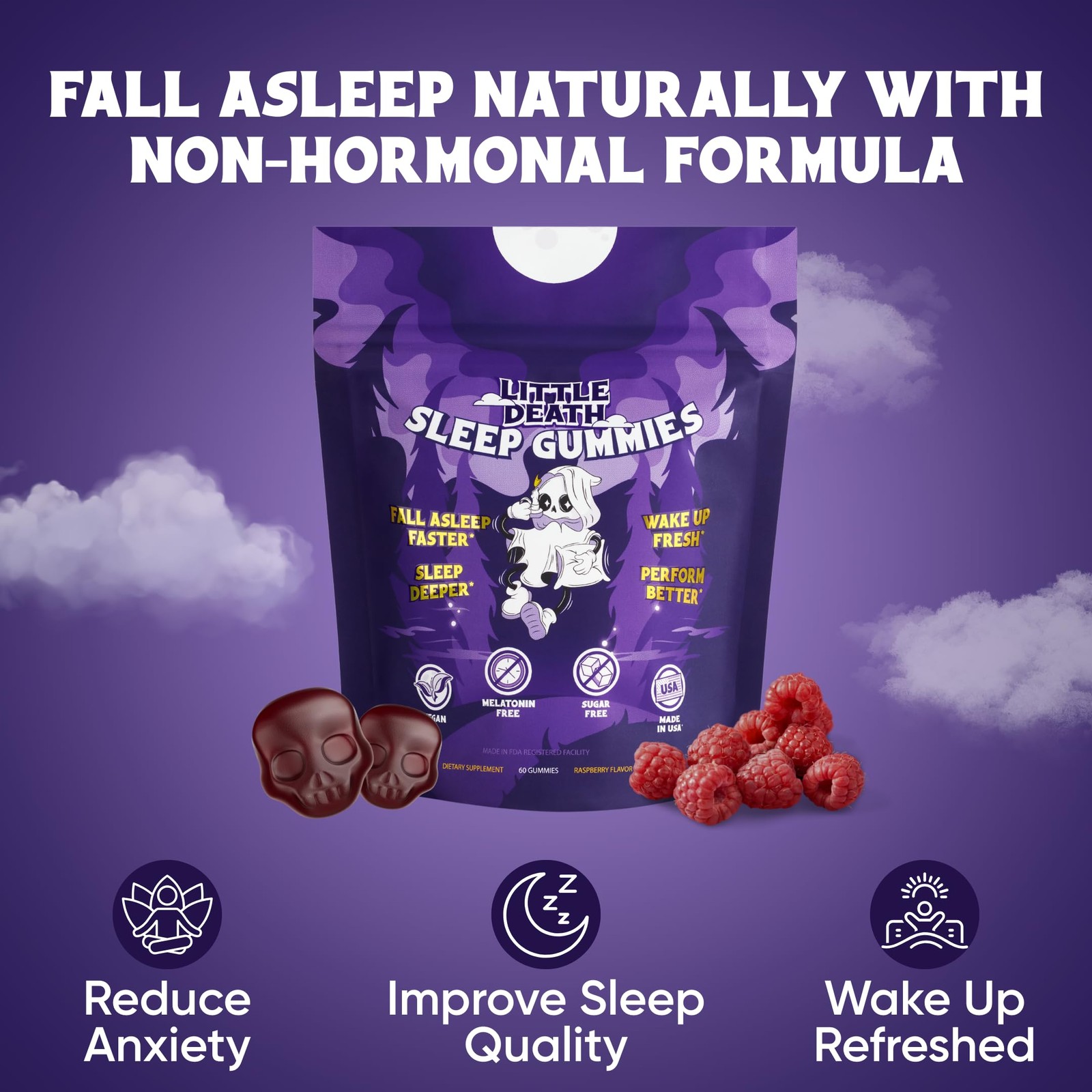Deep Sleep Gummies, 60 Pcs. – 50 mg. Magnesium, Ashwagandha, Chamomile, Vitam…