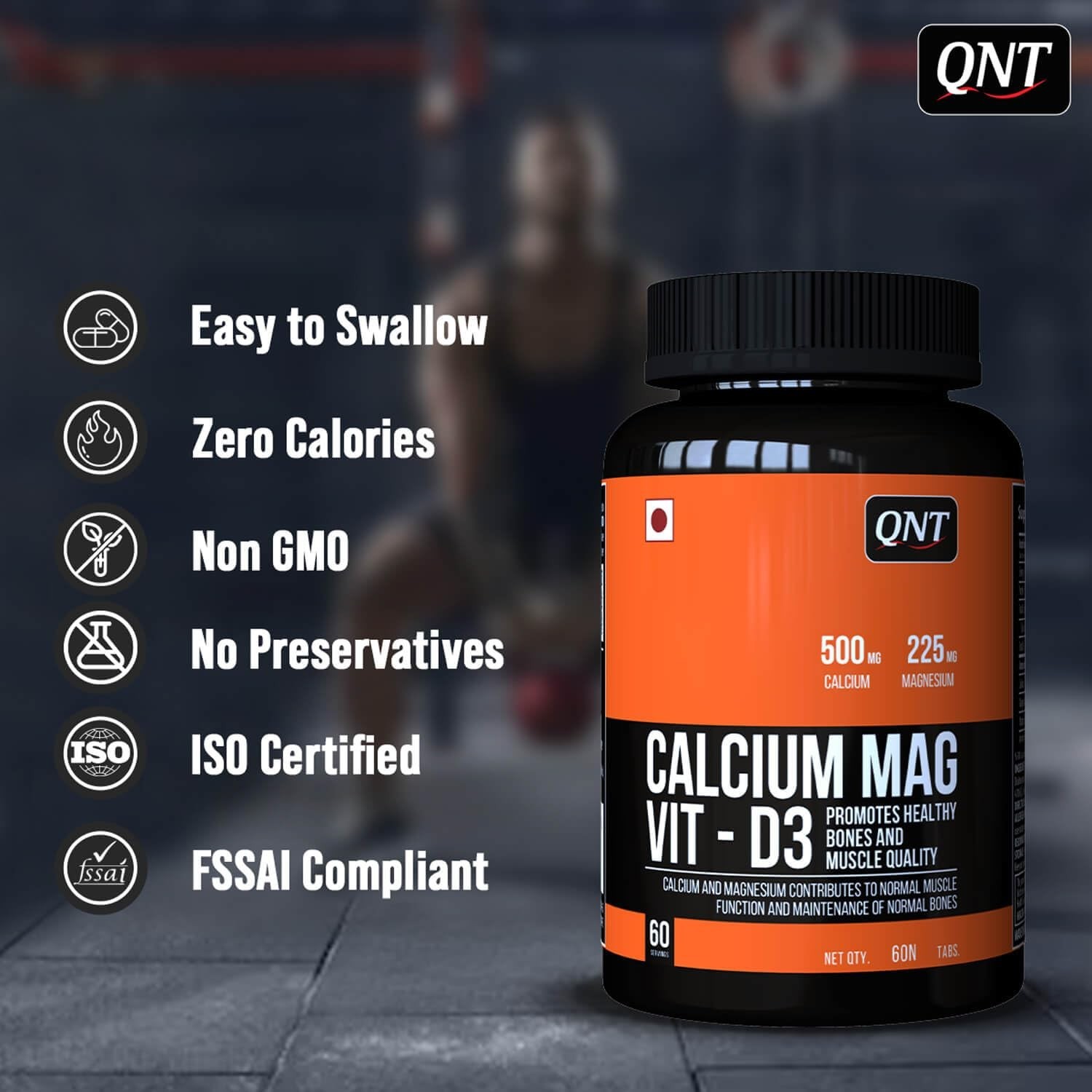 5 Pack Q.NT Calcium Magnesium D3 300 Tablets Bone Support