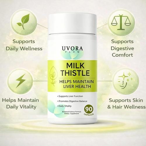 2x Uvora Milk Thistle Detox, Premium Herbal Supplement With Milk Thistle Extrac