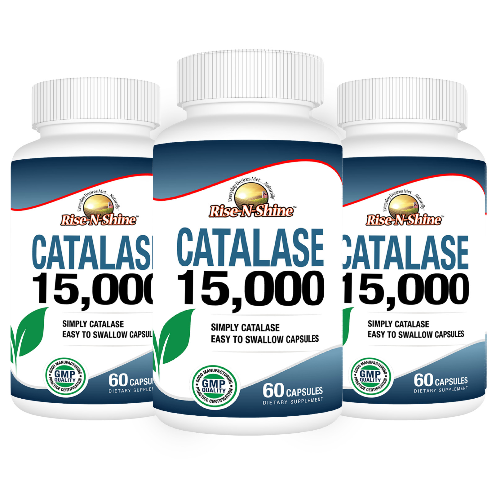 Catalase 15,000 – 60 Day Supply by Rise-N-Shine – Buy 2 Get 1 FREE 3 Pack