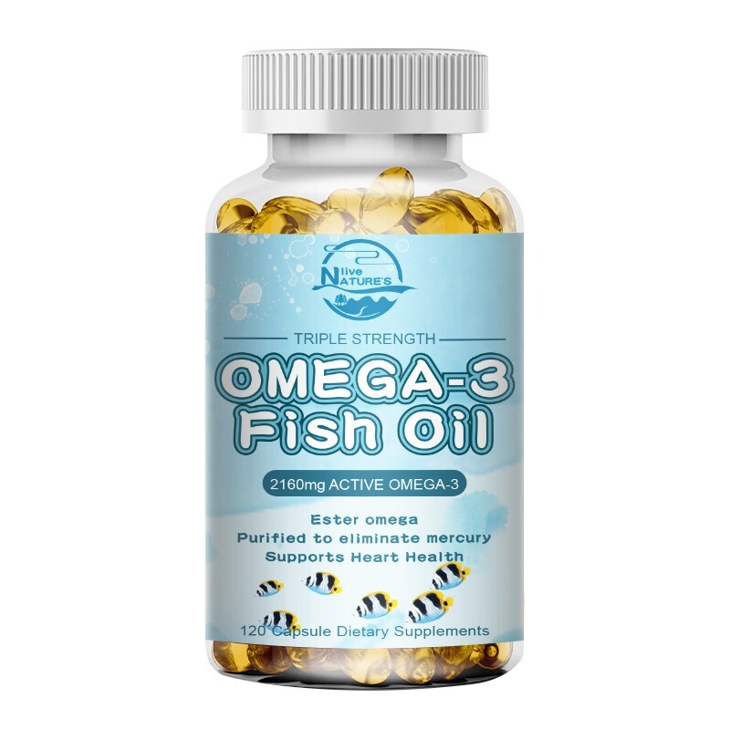 2 Pack Nature’s Live Omega 3 Fish Oil 3x Strength 2160mg Epa & Dha,High Potency