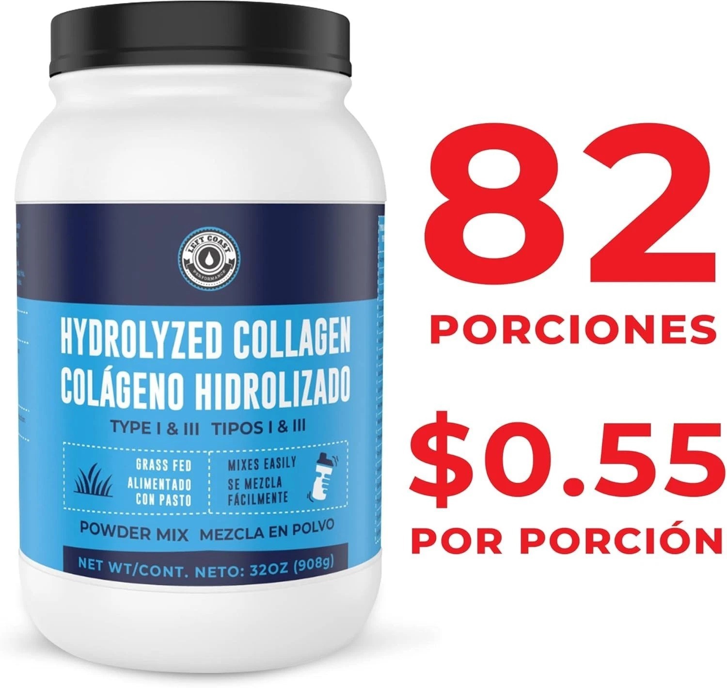 Grass-Fed 2lb Collagen Powder – Unflavored Supplement for Youthful Skin & Joints