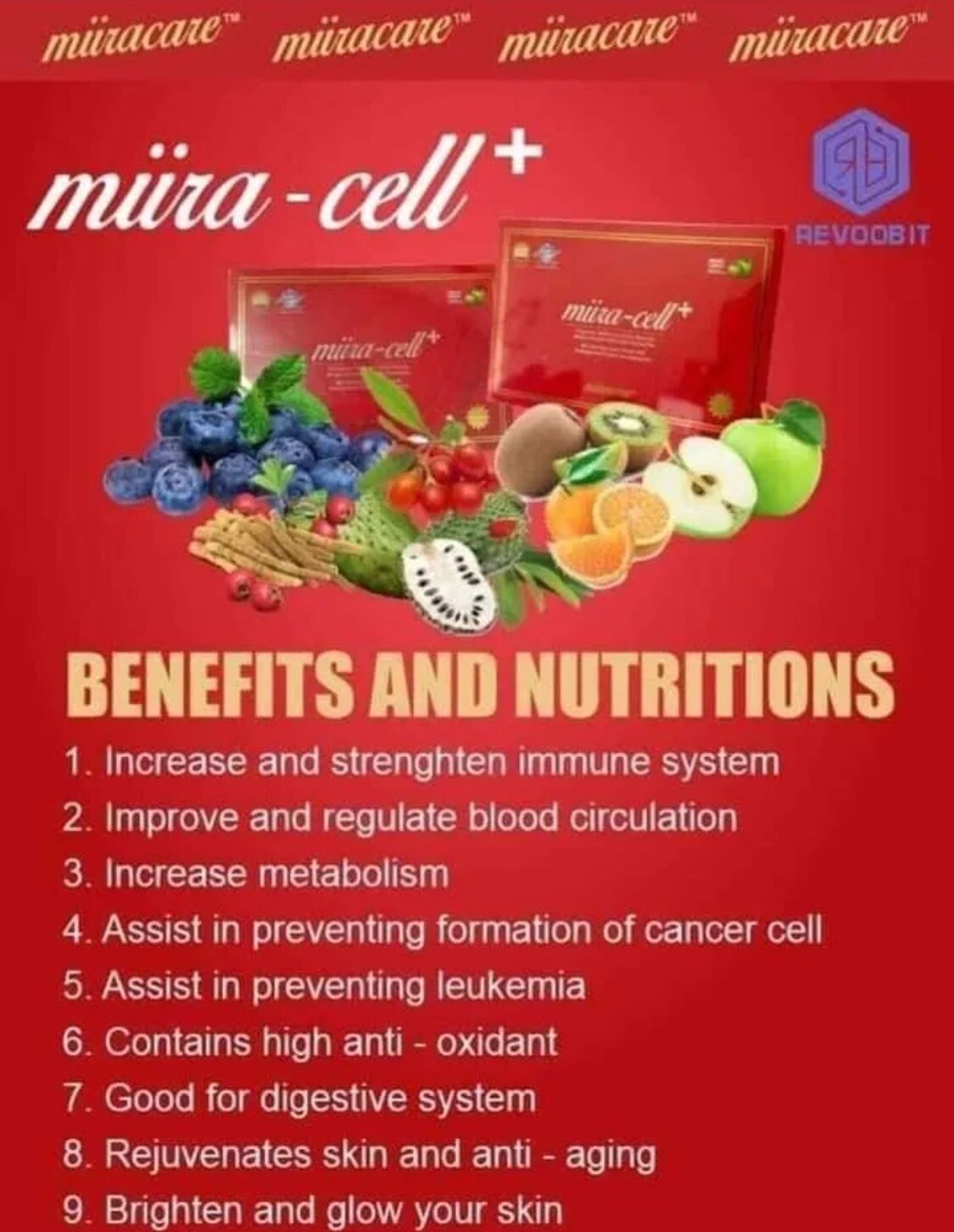 Miira-cell plus -By Revoobit International-24 sachets per box