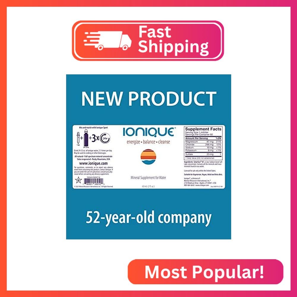 NEW Ionique Mineral Supplement for Water – Magnesium, Trace Mineral & Electrolyt