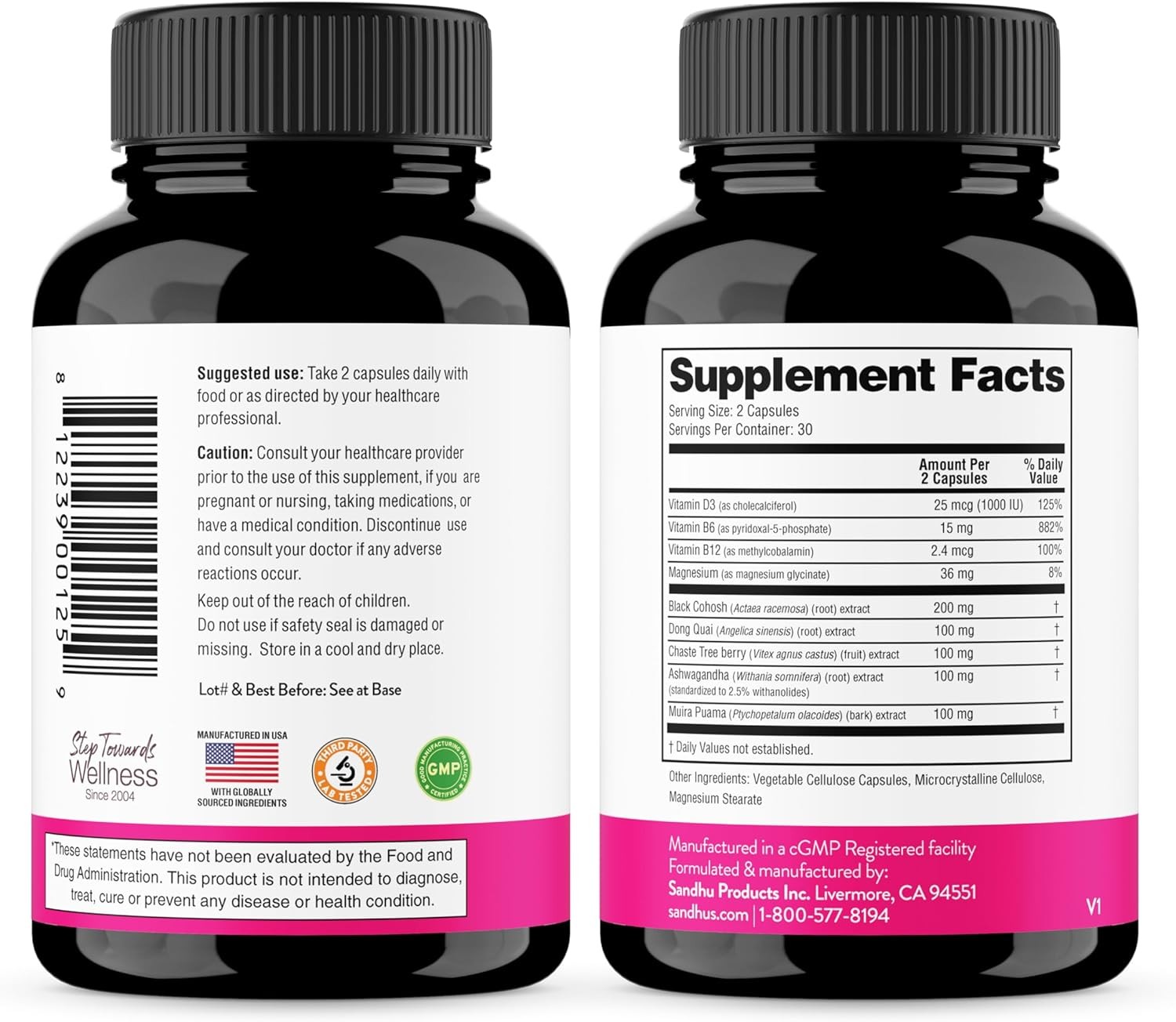 Complete Menopause Support Supplement For Women | With Ashwagandha, Black Cohosh