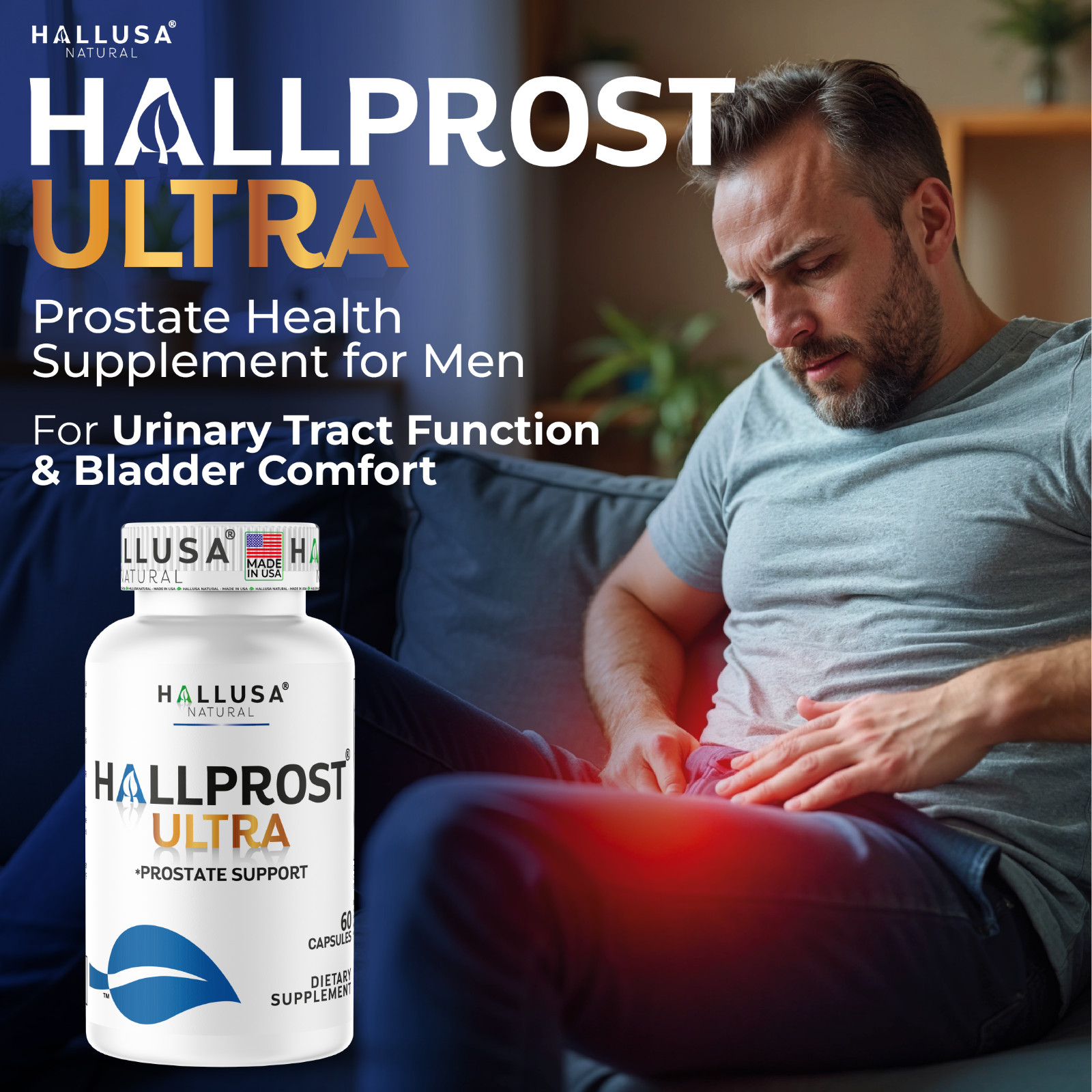 HALLPROST ULTRA 180 ct + Free HALLVIGOR 60 ct | Prostate Health Complex, 240 ct
