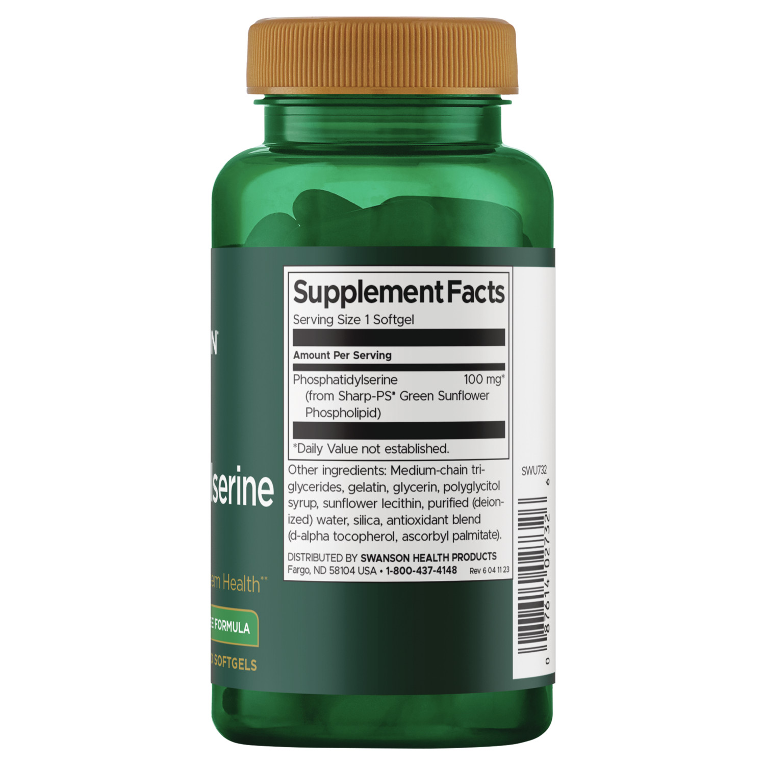 Swanson Phosphatidylserine Soy-Free Formula 100 mg 90 Softgels
