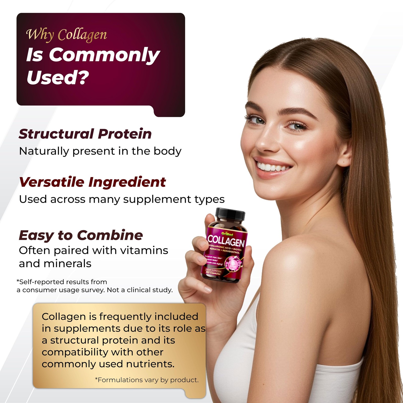 GriMed Organic Collagen 6,419 mg with Hyaluronic Acid, Biotin, Keratin,…