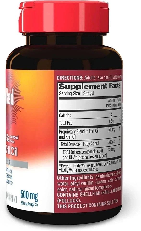 MegaRed Advanced Absorption Omega 3 Fish Oil 500mg 80 Softgels