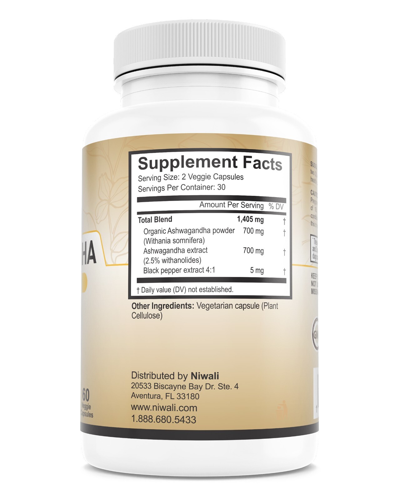 Ashwagandha Root Herbal Supplement Stress Relief, Mood, & Energy new 60Capsules