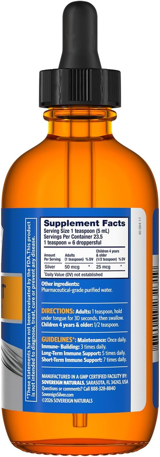 Immune Support – Colloidal Silver Hydrosol, 4 Fl Oz