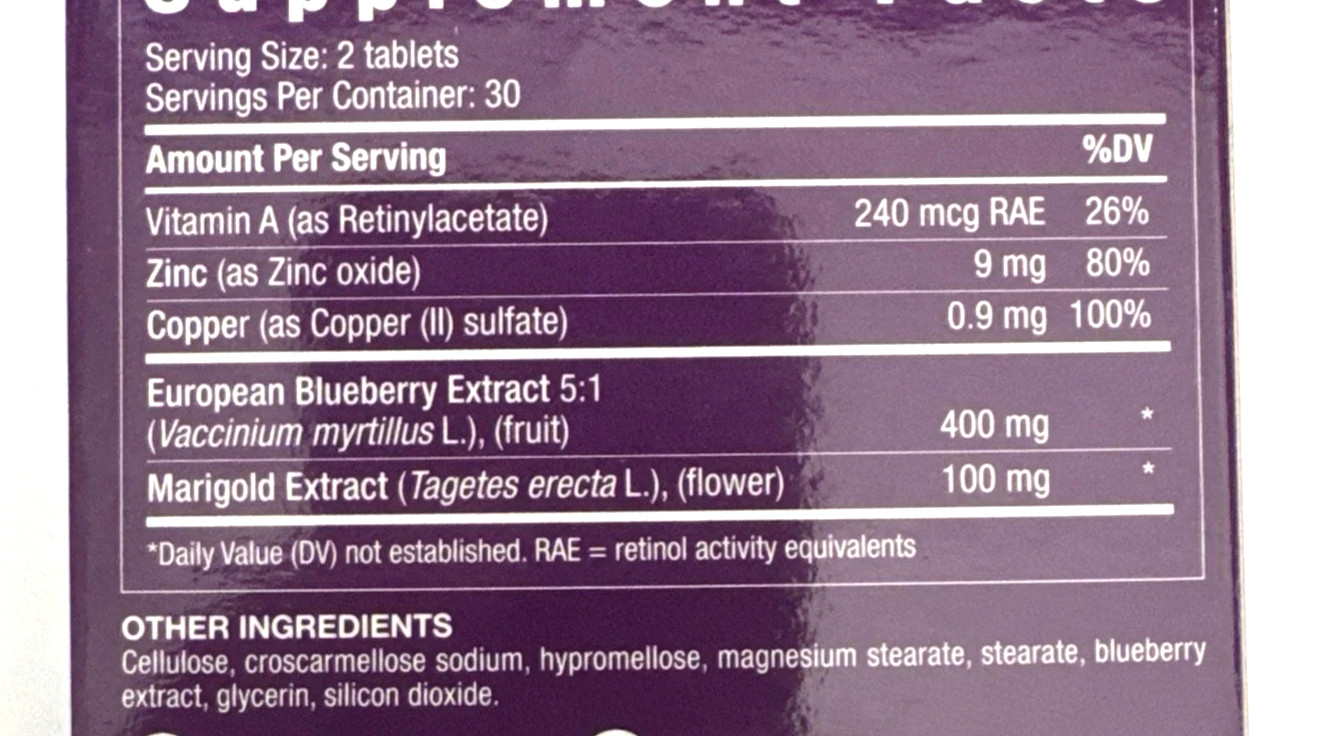 2 New Nordic Blue Berry Eye Vitamin upplement 60 tablets each 09/2026 NIB