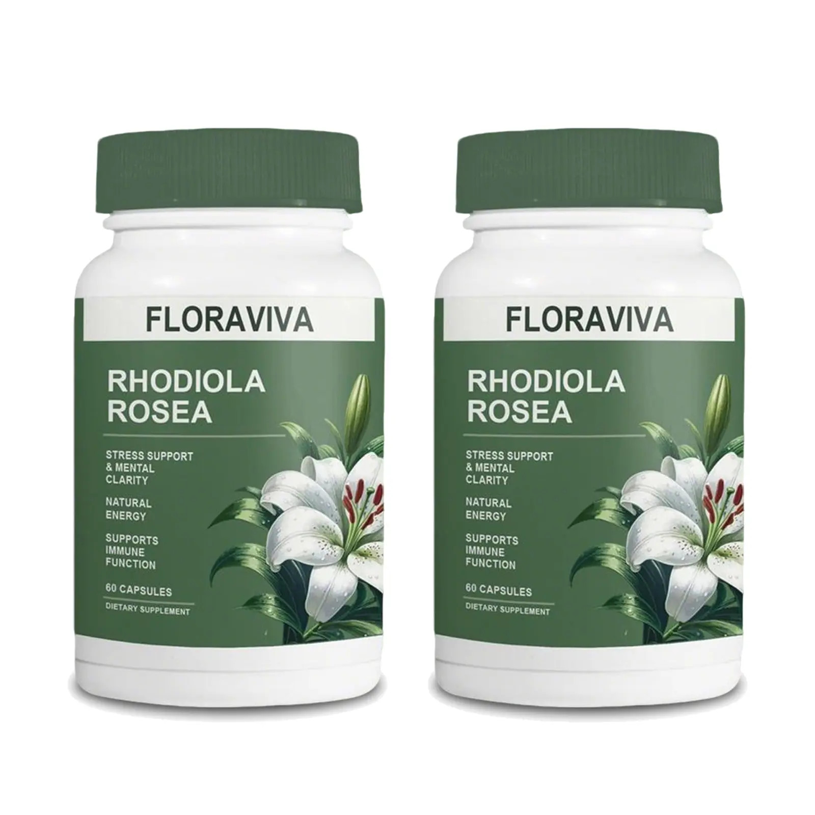 Floraviva Rhodiola Rosea Capsules 500Mg – Natural Adaptogen Supplement for Stres