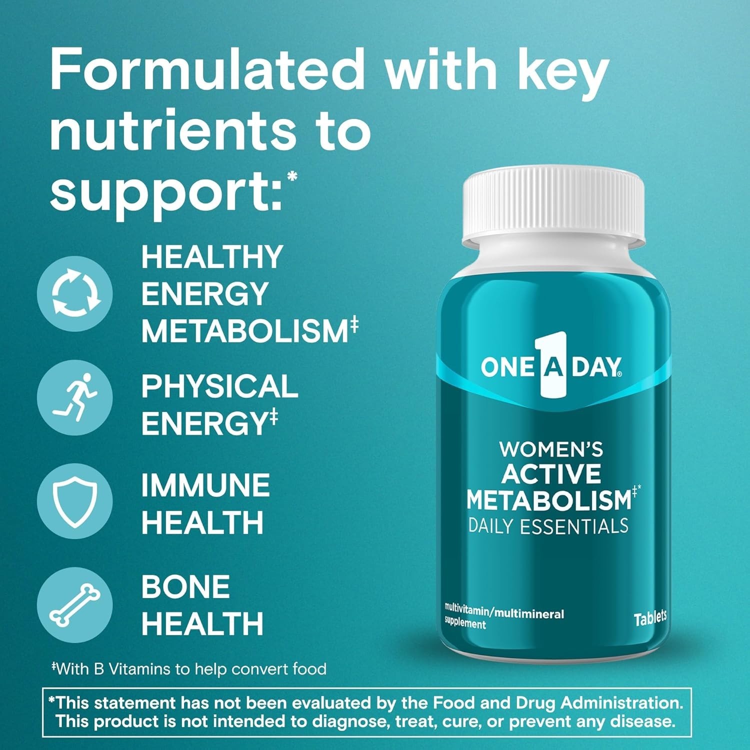 Women’S Active Metabolism Daily Essential, Multivitamin for Women, Metabolism Su