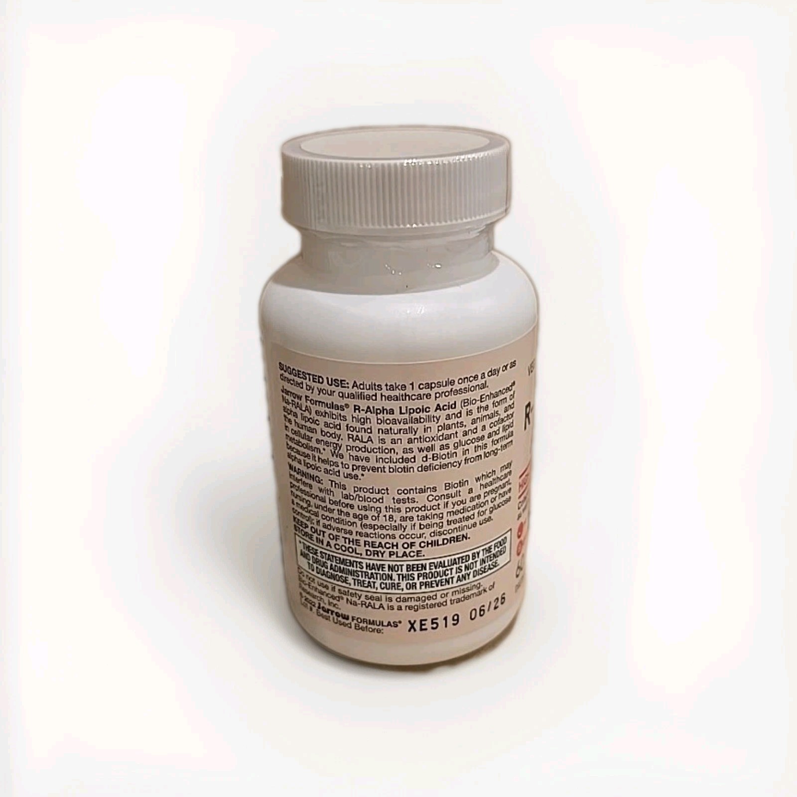Jarrow Formulas R-Alpha Lipoic Acid with Biotin 60 Capsules EXP 06/2026 SEALED