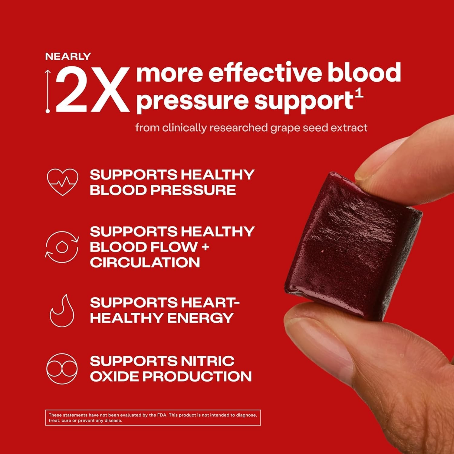 SuperBeets Heart Chews – Pomegranate Berry Flavor, 60 Count Nitric Oxide Support