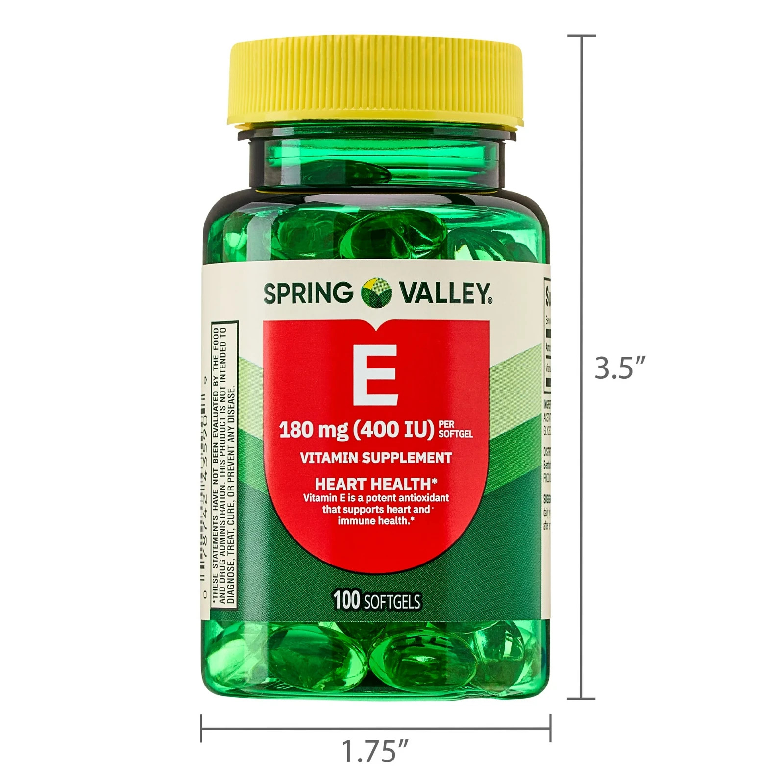 Vitamin E Heart Health Dietary Supplement Softgels, 180 mg (400 IU), 100 Count