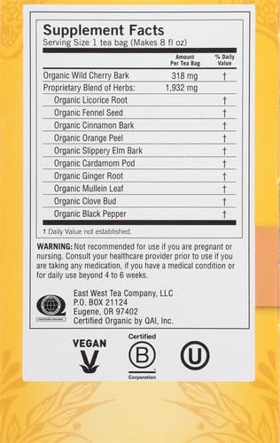 Yogi Throat Comfort Herbal Tea 16 Count Organic Vegan Caffeine Free Soothing …