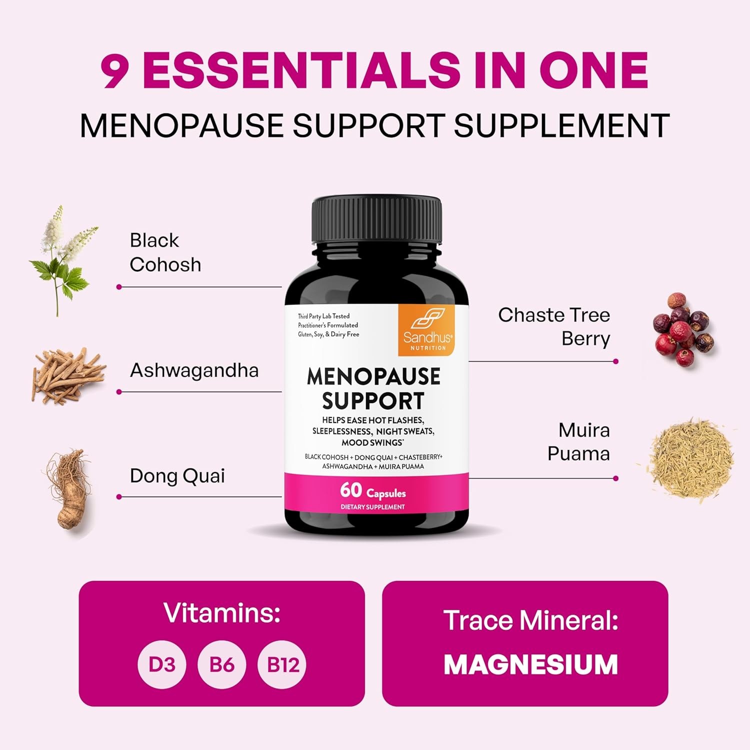 Complete Menopause Support Supplement For Women | With Ashwagandha, Black Cohosh