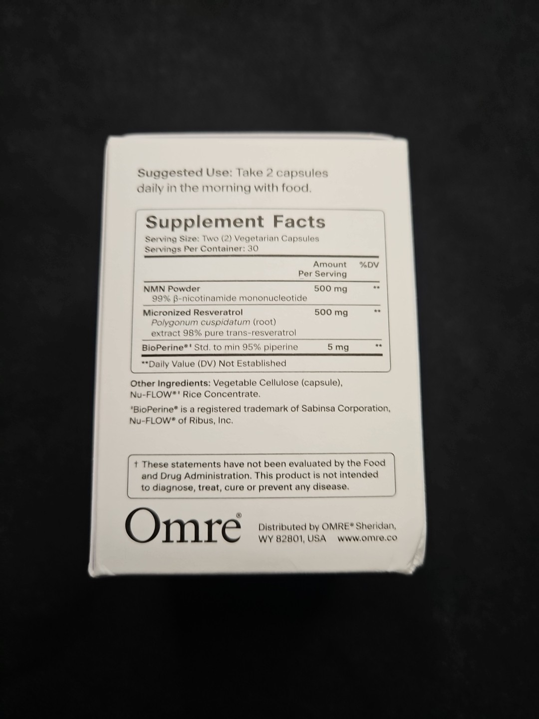 Omre Support Resveratrol Dietary Supplement 60 Caps – Brand New Seal