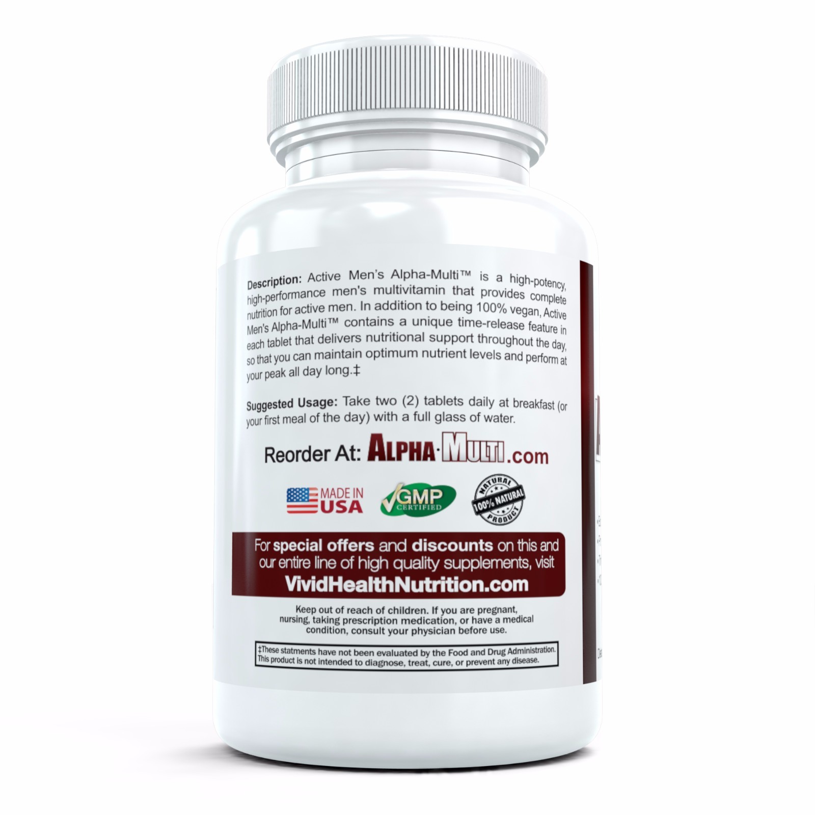 Complete One-A-Day Zinc Multivitamin for Men by Alpha-Multi | Prostate Support