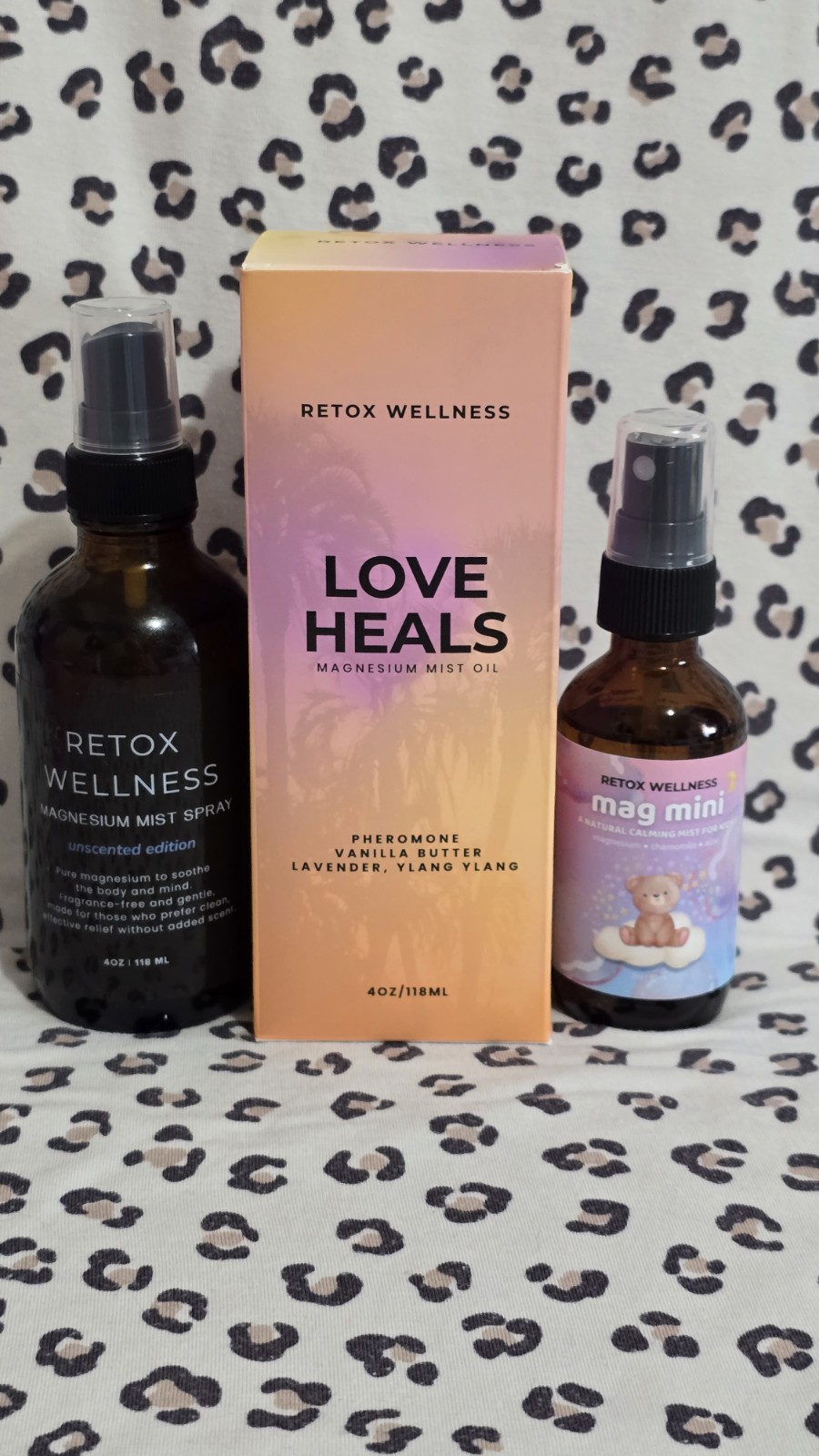 Retox Wellness Family Ritual 3PC Bundle Adults Kids Magnesium Mist Set Relax