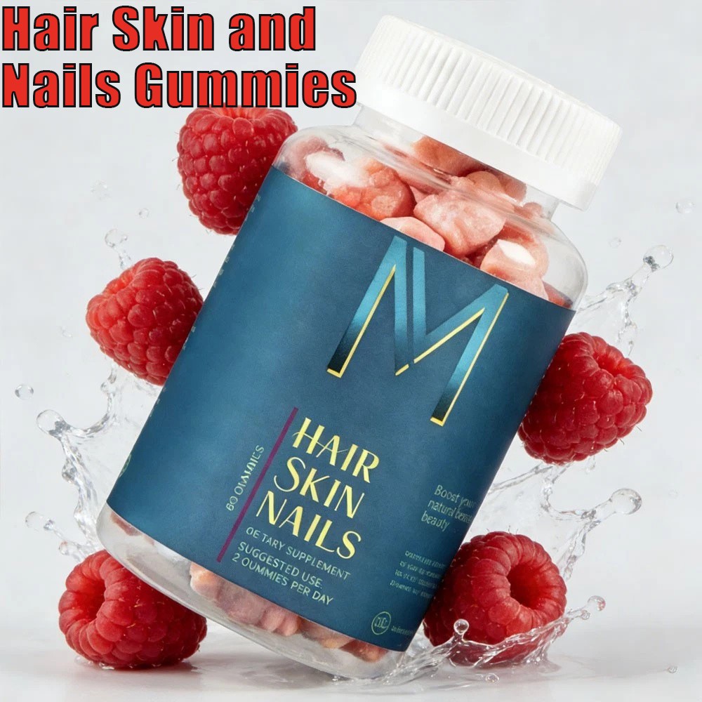 Hair Skin and Nails Gummies – Supports Healthy Hair-Vegan biotin Vitamins USA