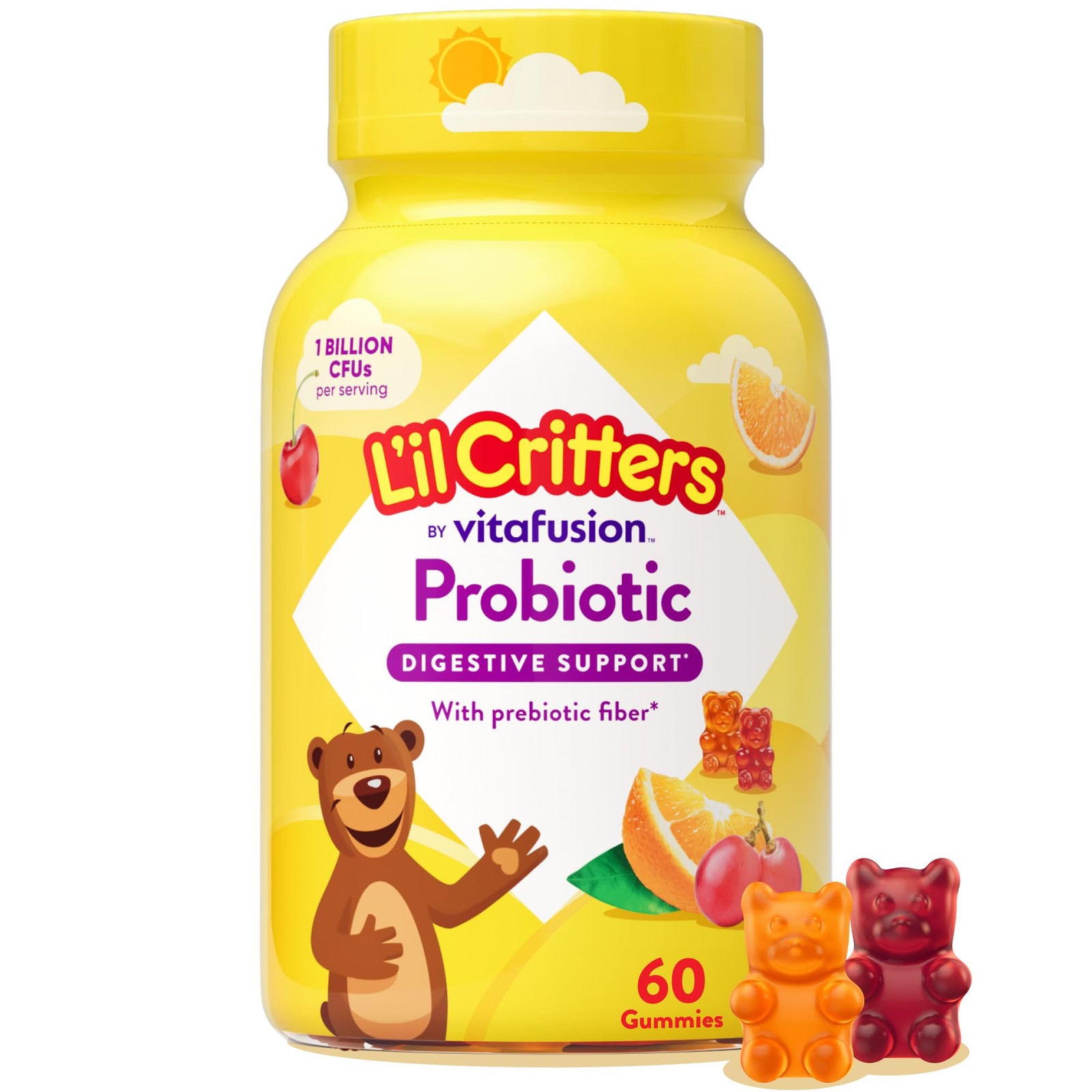 L’il Critters Probiotic Daily Gummy Supplement 60 count (Pack of 1), Assorted