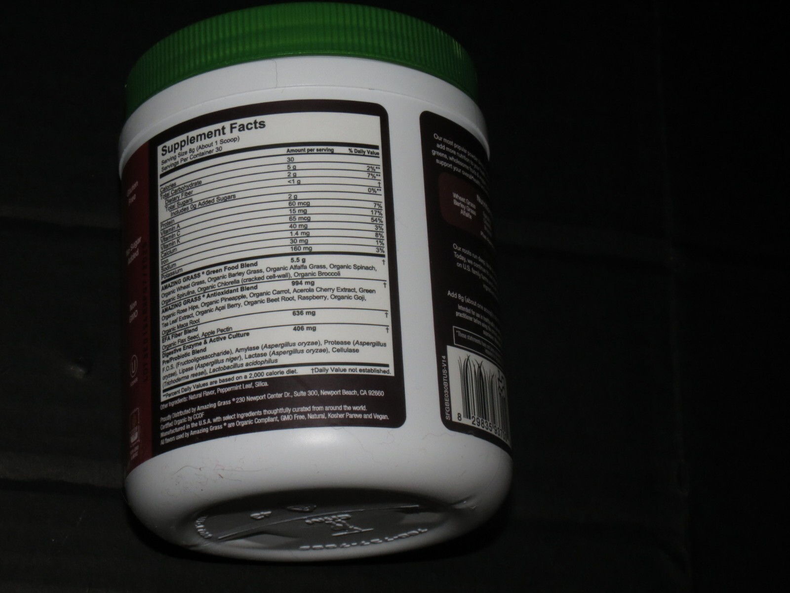 w9 Amazing Grass Greens Blend Superfood Super Greens Powder Smoothie Mix: BERRY