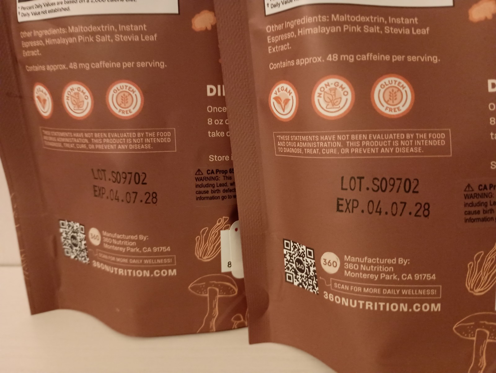 2 Shroomology™ Full Spectrum Mushroom Coffee Dark Roast 5 Oz Non GMO, Vegan,GF