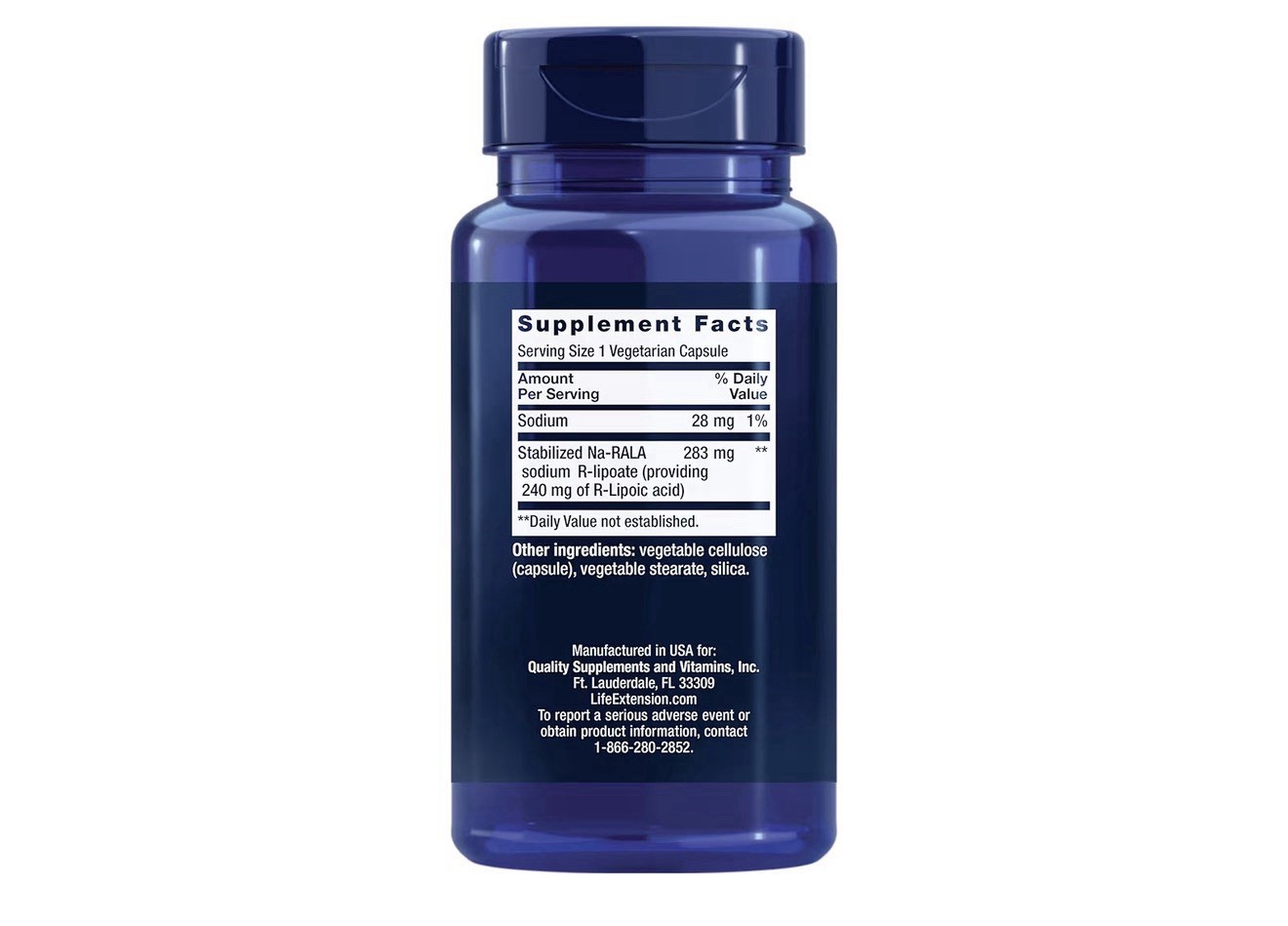 Super R-Lipoic Acid 240mg R-ALA Bio-Enh Act. Lipoic Acid 2X60Caps Life Extension