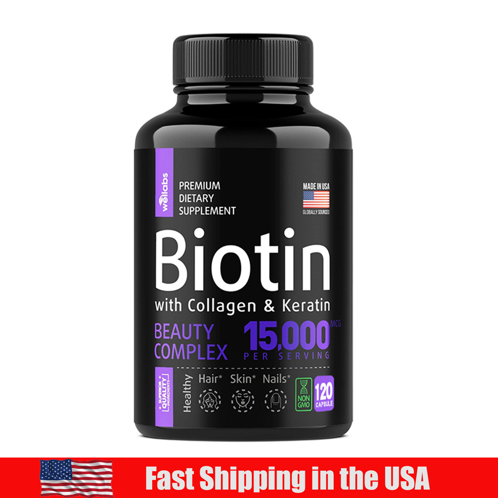 Biotin Collagen Supplement Vitamins Nourish Hair Skin Nails Hair Growth Repair
